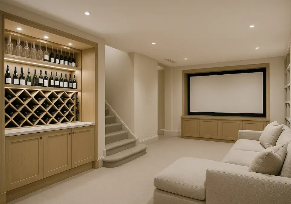 Basement extension in Kensington London with luxury cinema and wine cellar
