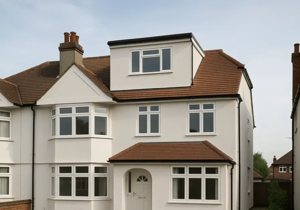 Hip-to-gable loft conversion on a semi-detached house in Wimbledon, London.
