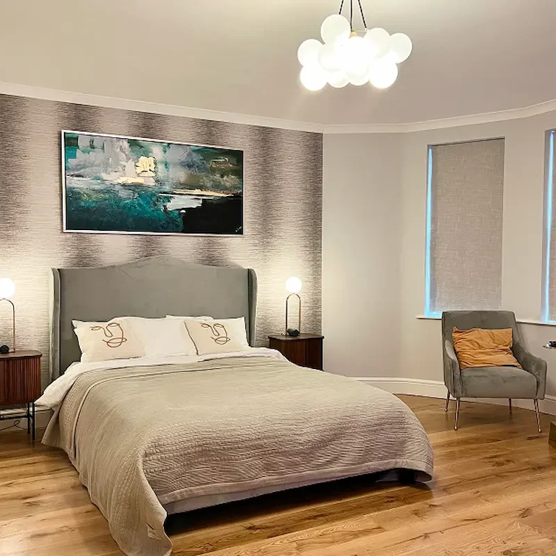Elegant Kensington bedroom renovated by builders in Kensington